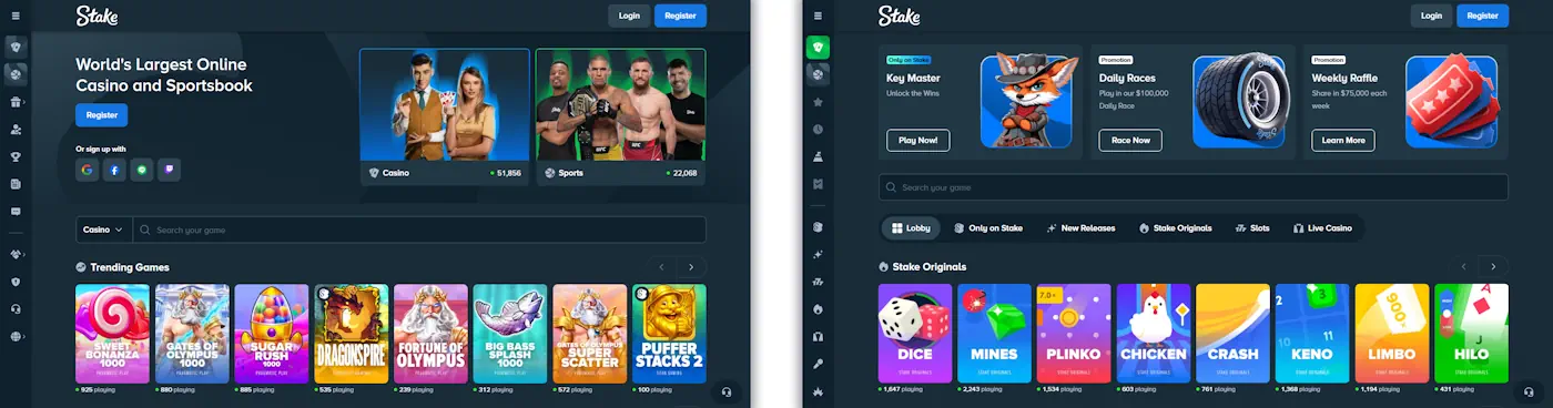 Stake Casino Casino and Sportsbook Screenshot